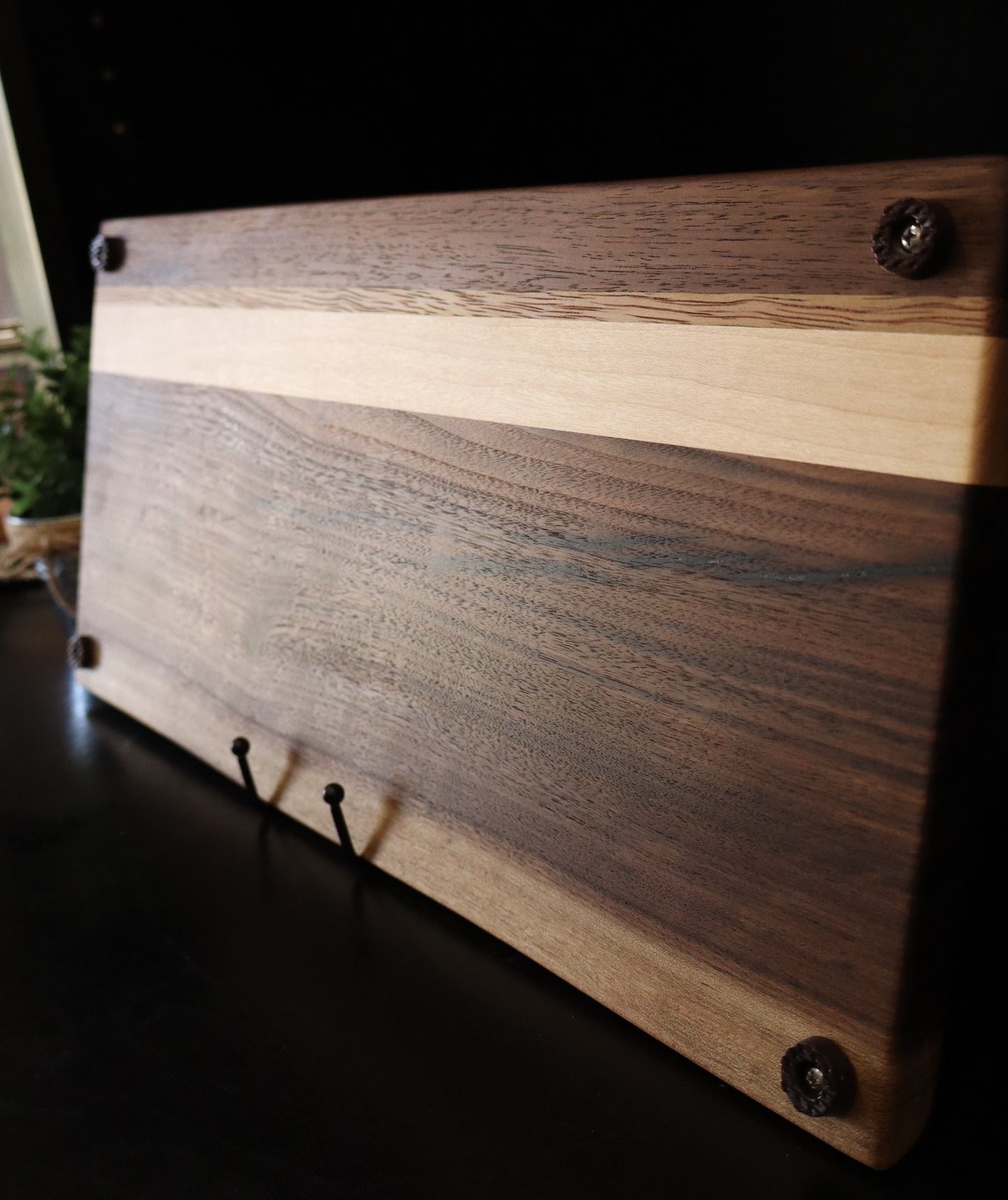 Walnut Live Edge Serving Board with Maple/Mara Macho Stripe