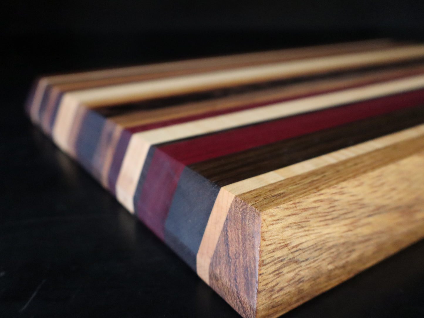 Multi-Hardwood Edge Grain Cutting Board with Juice Groove