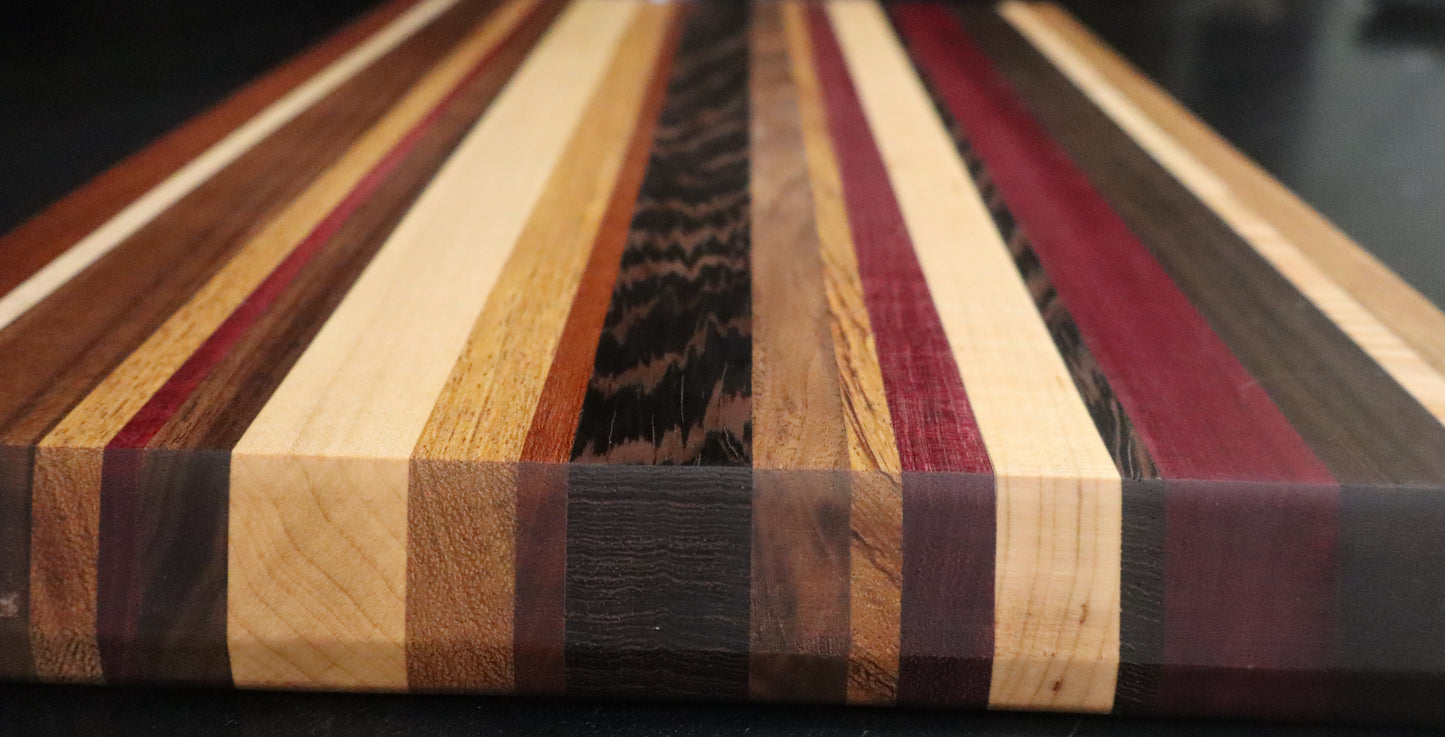 Multi-Hardwood Edge Grain Cutting Board with Juice Groove