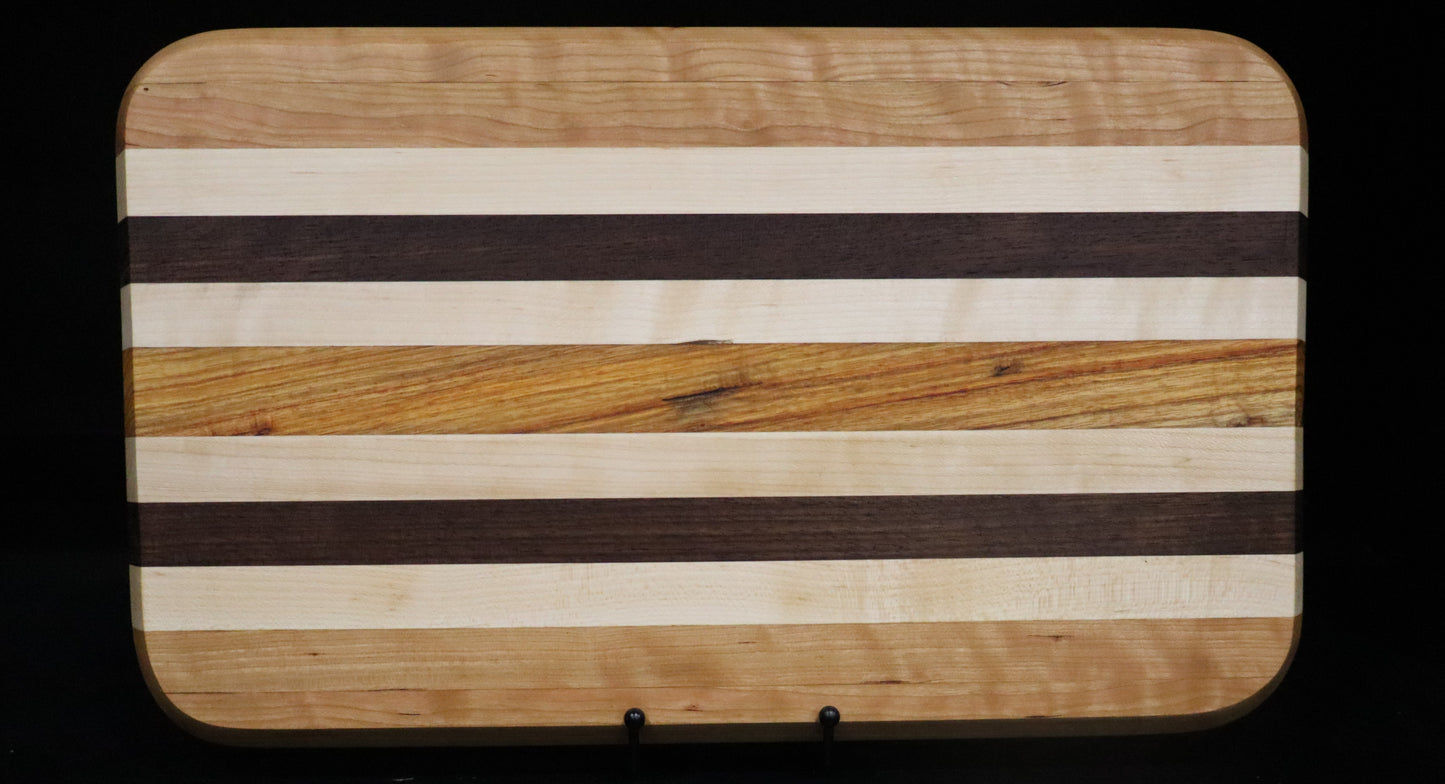 Maple, Walnut, Cherry, Canary Wood Edge Grain Cutting Board