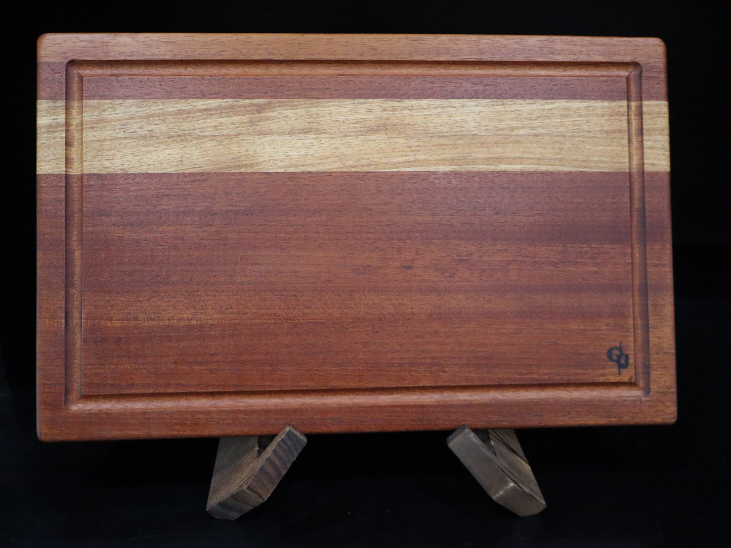 Mahogany/Vanilla Wood Edge Grain Cutting Board with Juice Groove