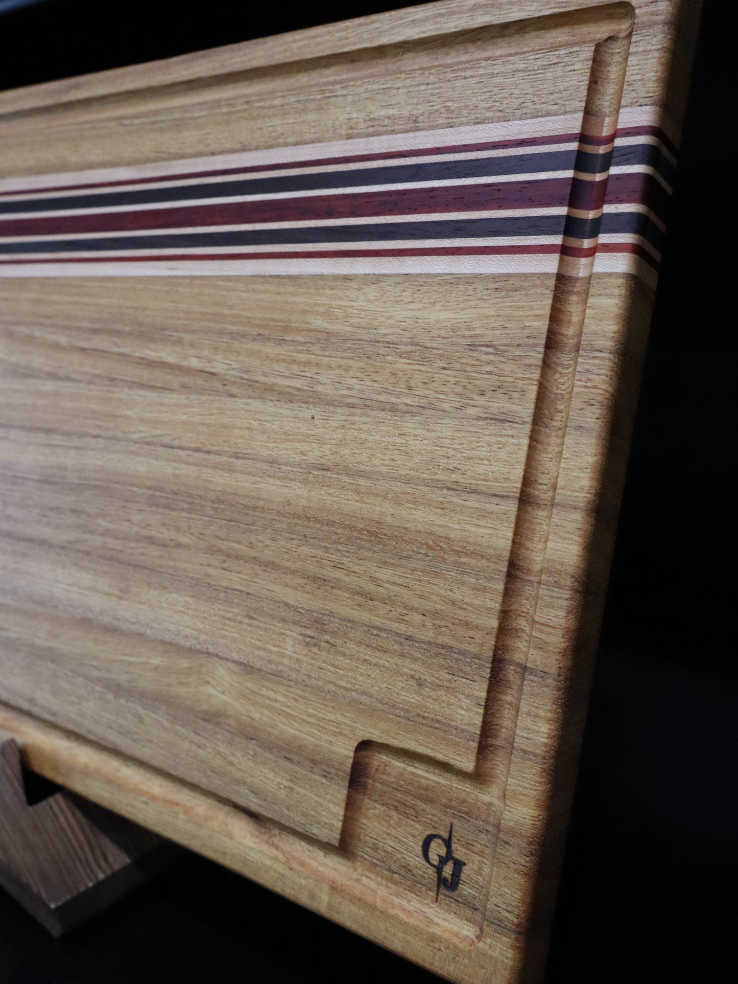 Brazilian Oak, Wenge, Maple, Padauk Edge Grain Cutting Board