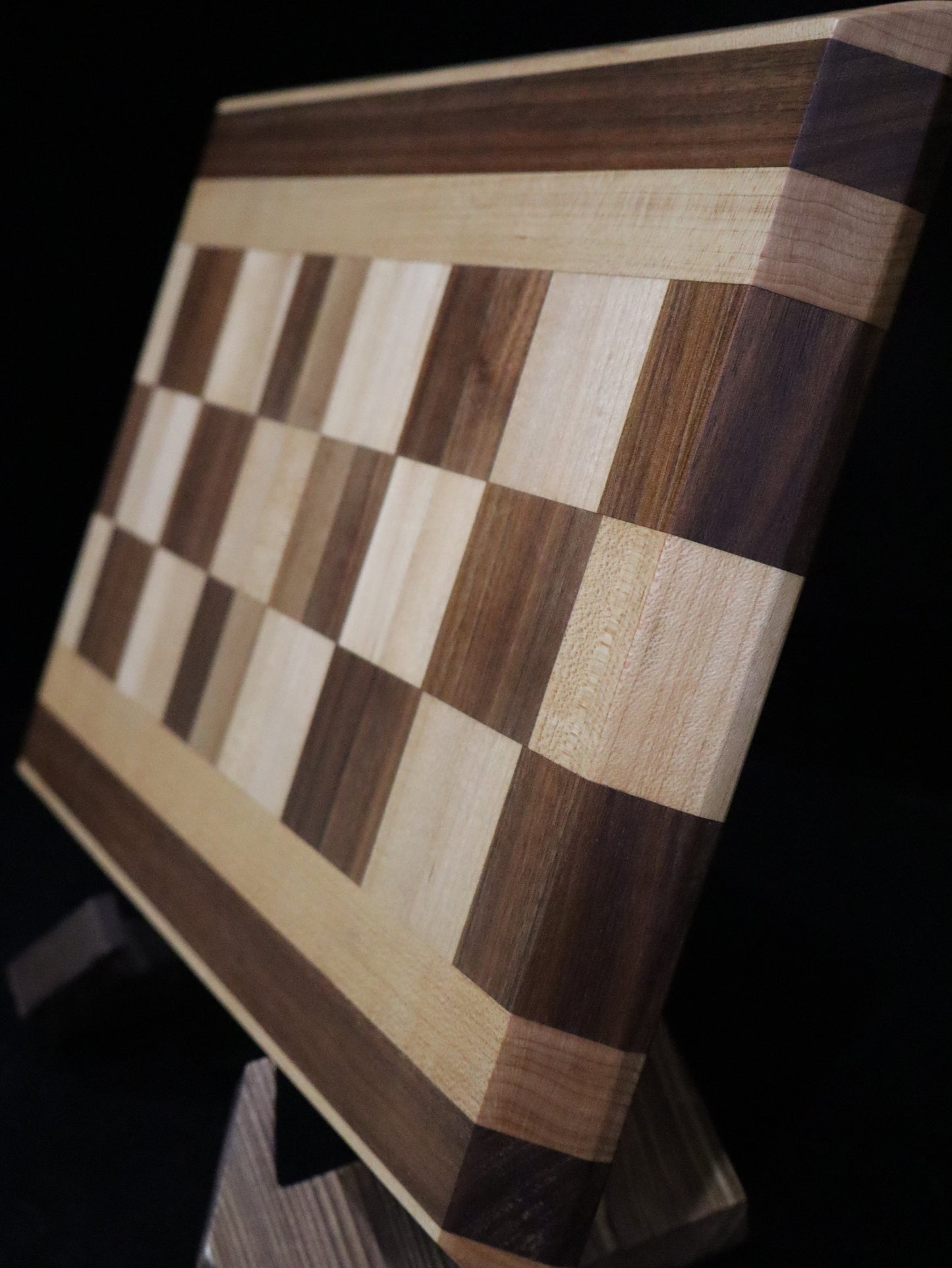 Walnut and Maple Checkered Edge Grain Cutting Board