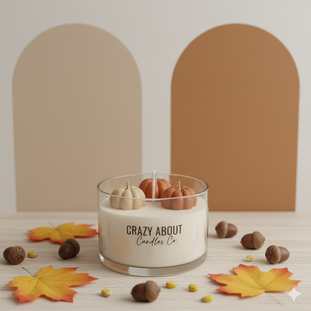 Pumpkin Harvest Candle – Handmade Fall Soy Candle in Glass Jar