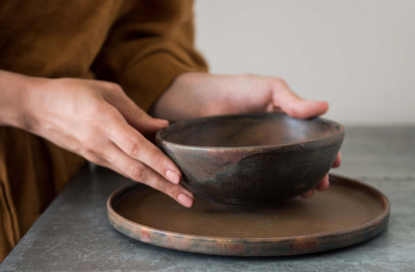 Rust Stoneware Soup Bowl