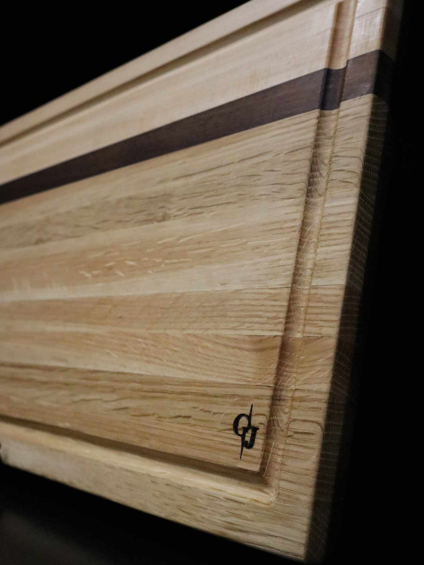 Maple, Walnut, and White Oak SPO Edge Grain Brisket Board with Juice Groove