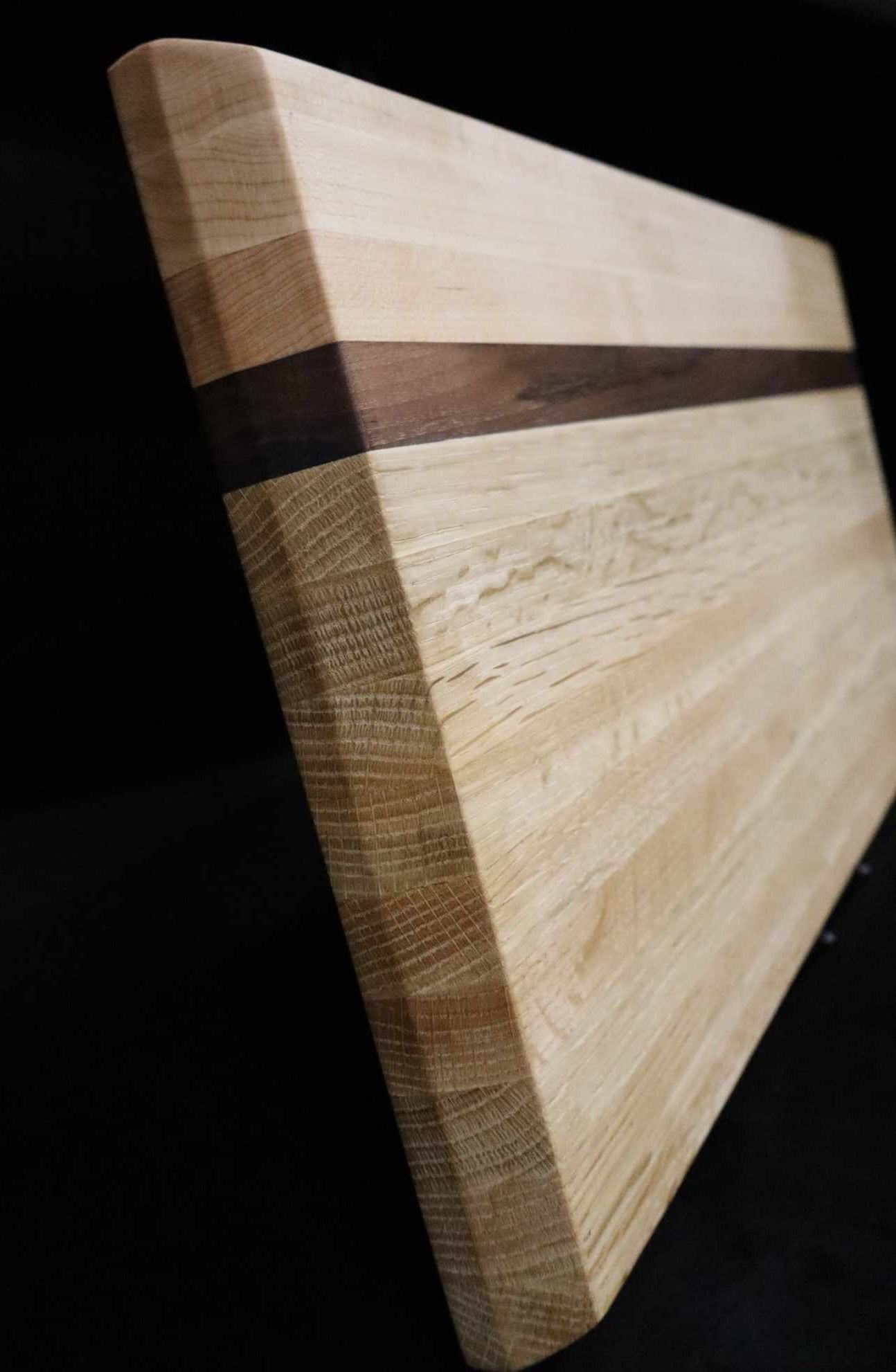 Maple, Walnut, and White Oak SPO Edge Grain Brisket Board with Juice Groove