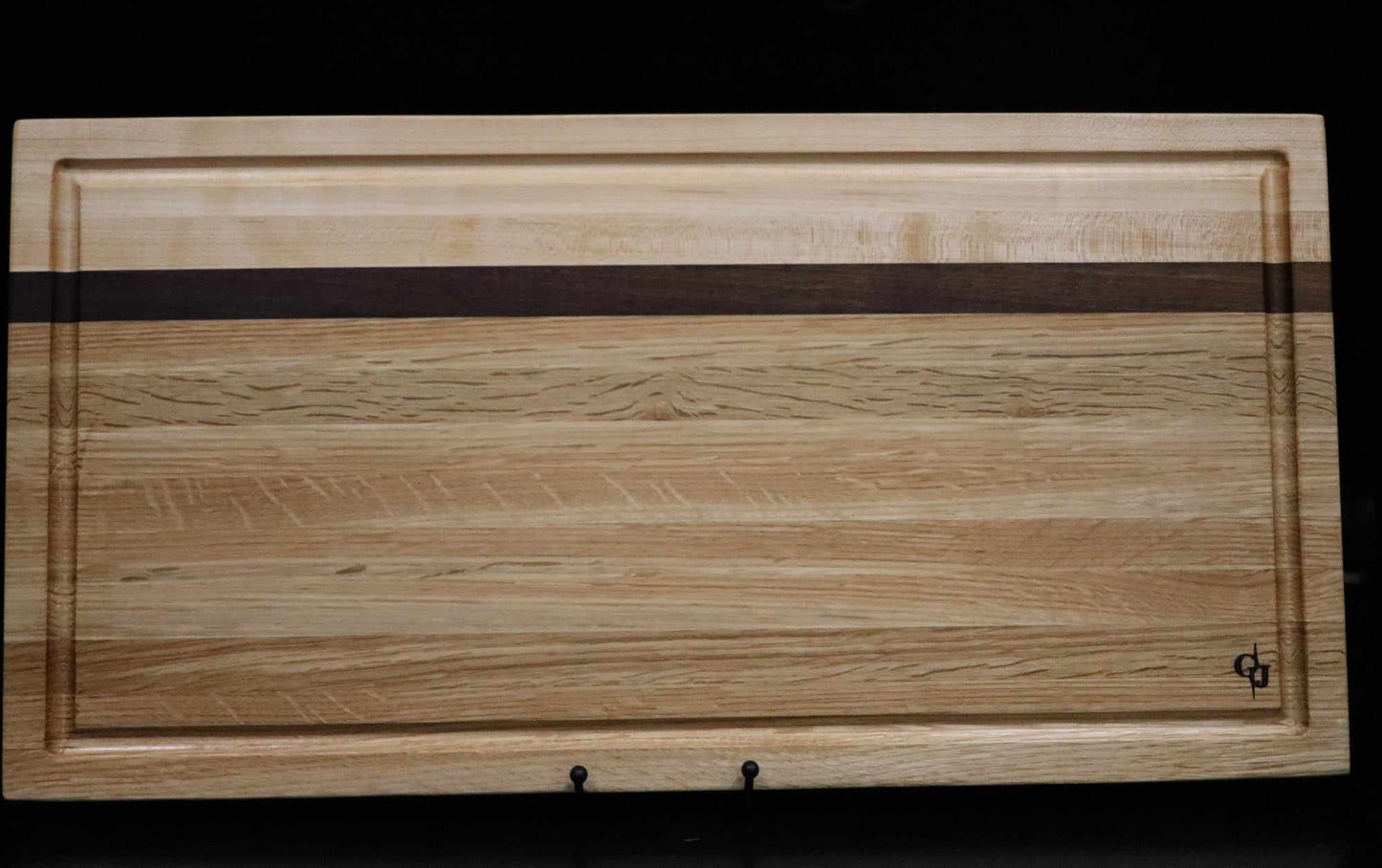 Maple, Walnut, and White Oak SPO Edge Grain Brisket Board with Juice Groove