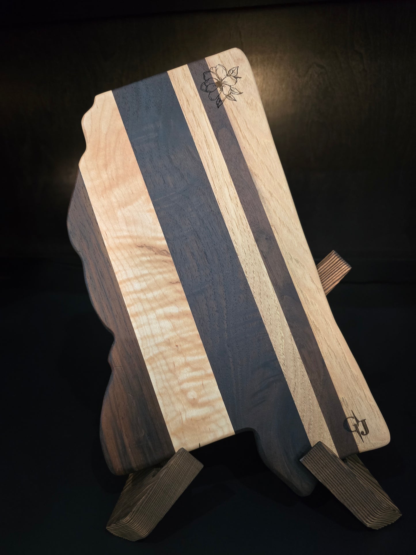 Mississippi Shaped Multi-Hardwood Cheese Board