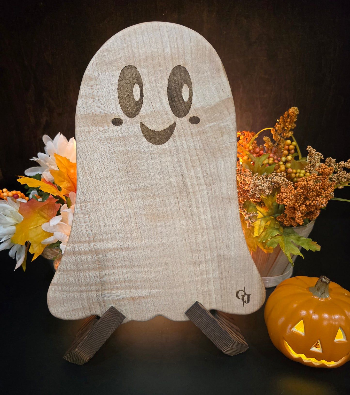 Curly Maple Friendly Ghost-shaped Cheese Board