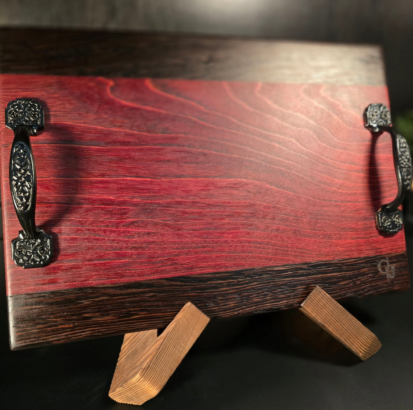 Padauk and Wenge Cheese board with handles