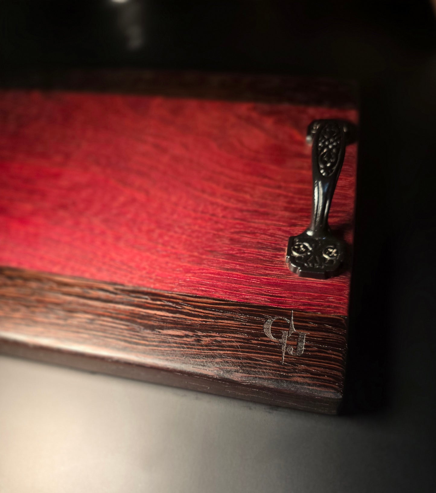 Padauk and Wenge Cheese board with handles