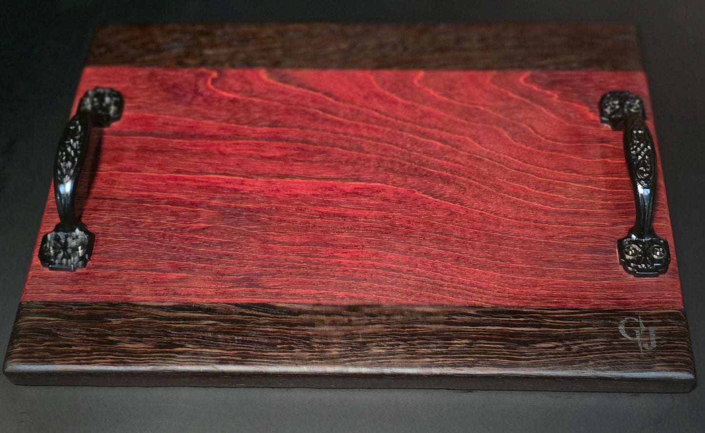 Padauk and Wenge Cheese board with handles
