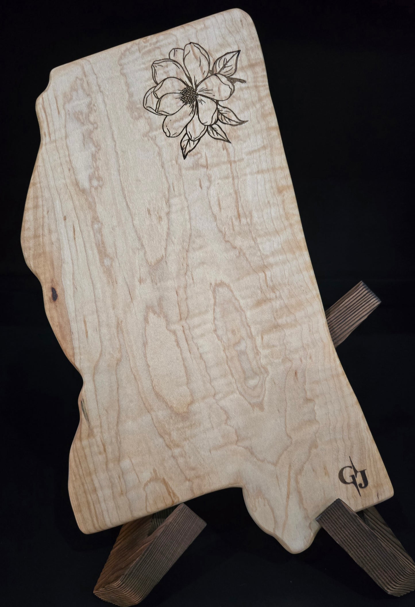 Mississippi Shaped Curly Maple Cheese Board