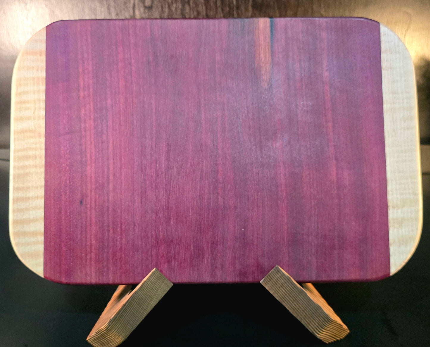 Purpleheart and Maple Cheese Board with handles