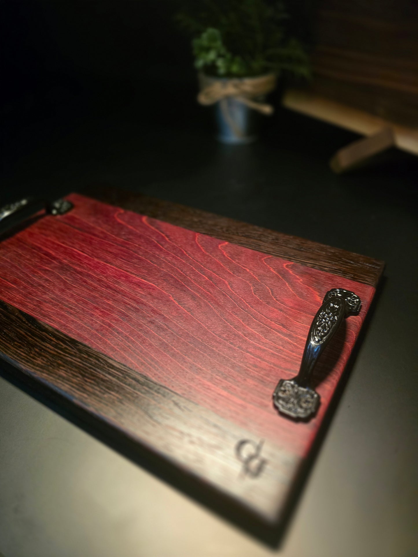Padauk and Wenge Cheese board with handles