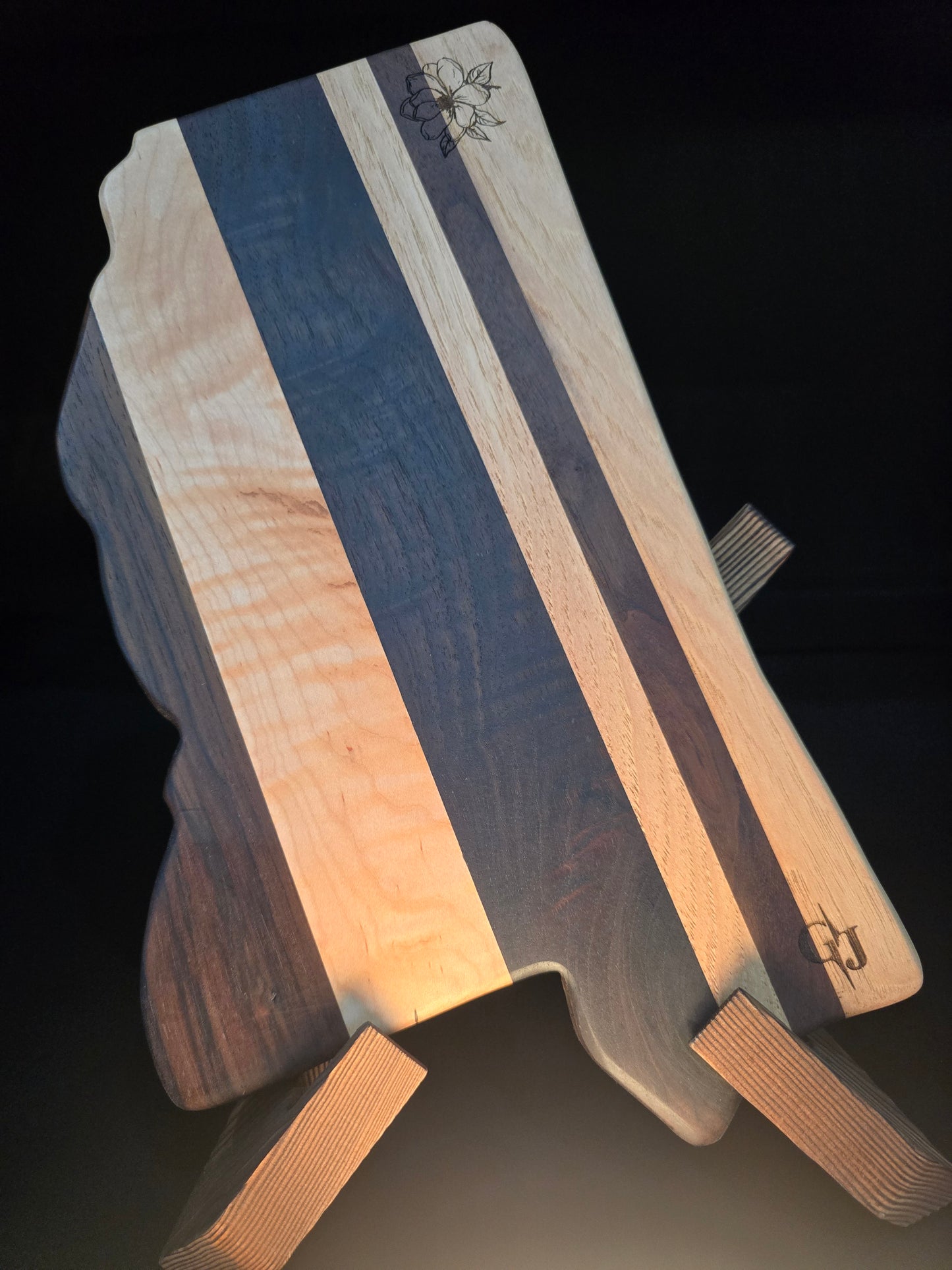 Mississippi Shaped Multi-Hardwood Cheese Board