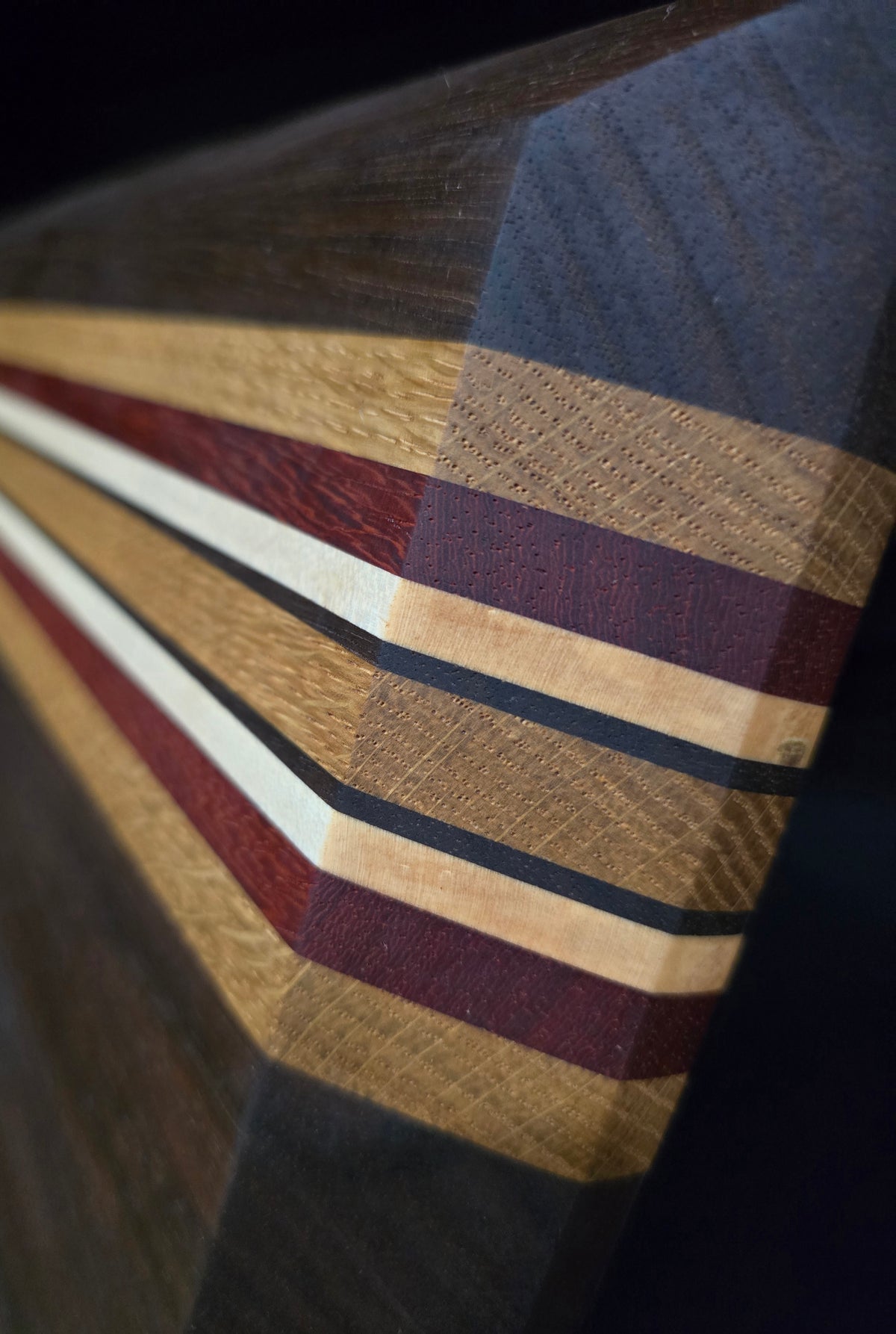 Nogal with Oak, Padauk, and Maple Stripe