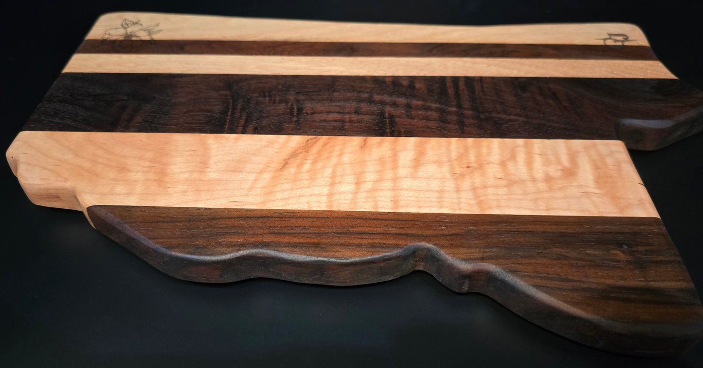 Mississippi Shaped Multi-Hardwood Cheese Board