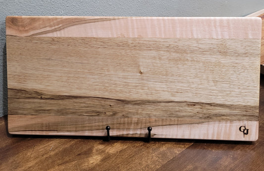 Black Limba/Curly Maple Cheese Board w/Feet