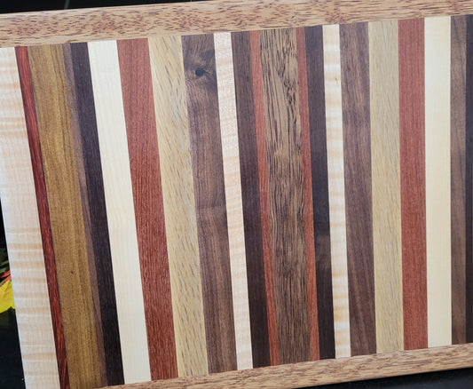 Multi-Hardwood Edge-Grain Cutting Board