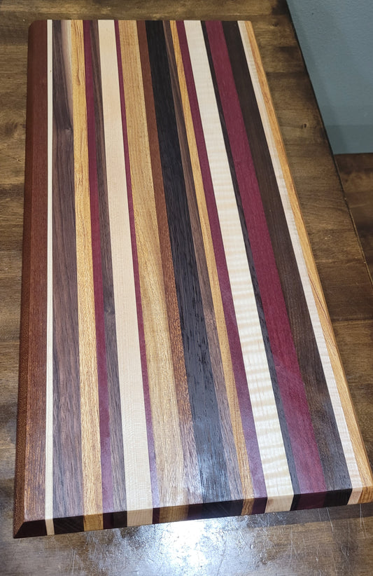 Multi-Hardwood Edge Grain Cutting Board with Juice Groove