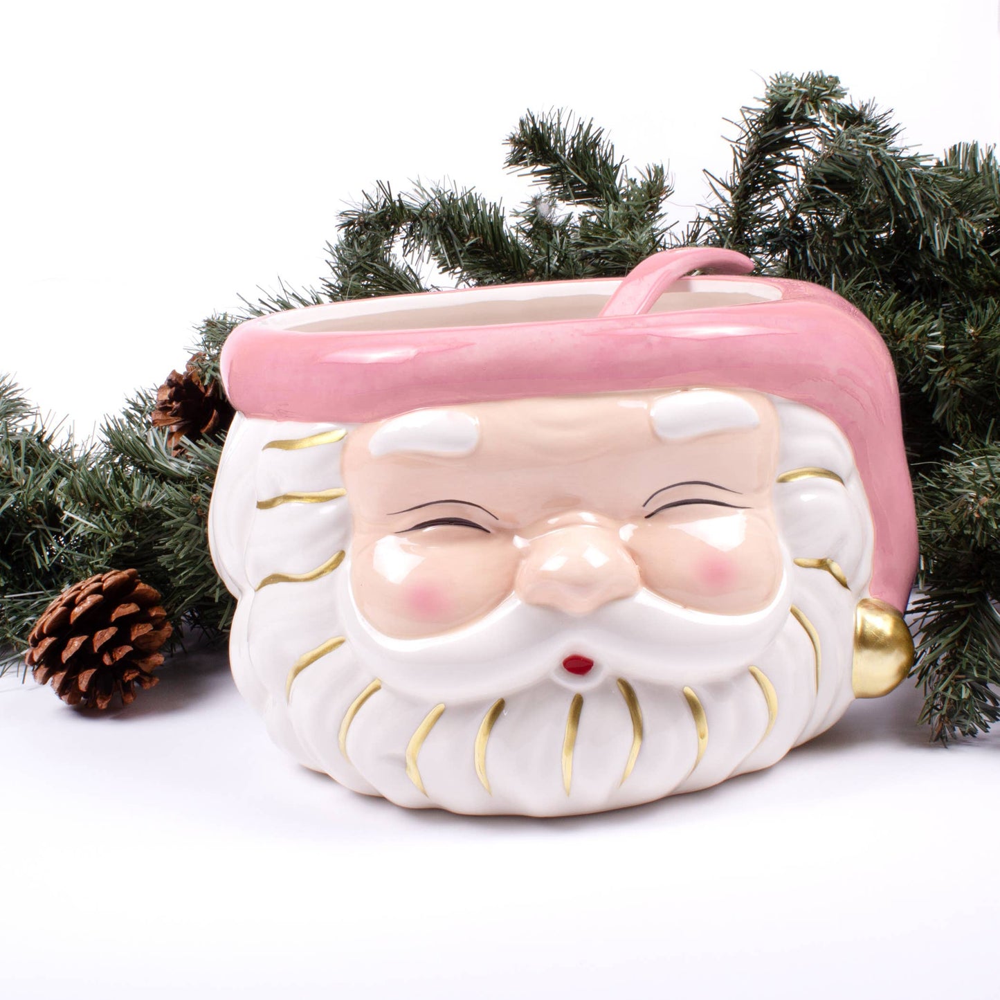 PINK SANTA PUNCH BOWL & LADLE
