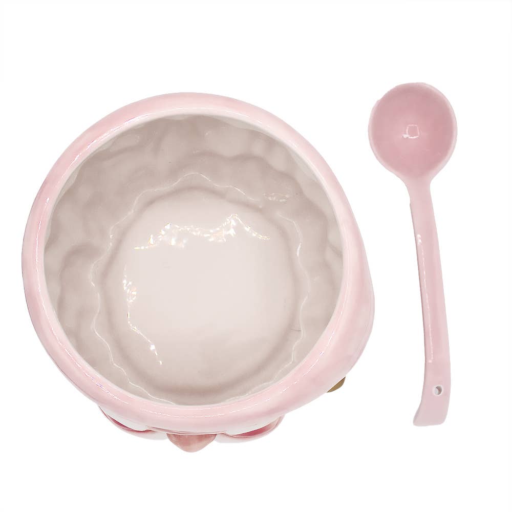 PINK SANTA PUNCH BOWL & LADLE