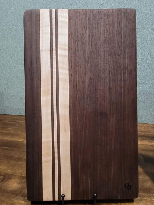 Dark Walnut/Curly Maple Cutting Board