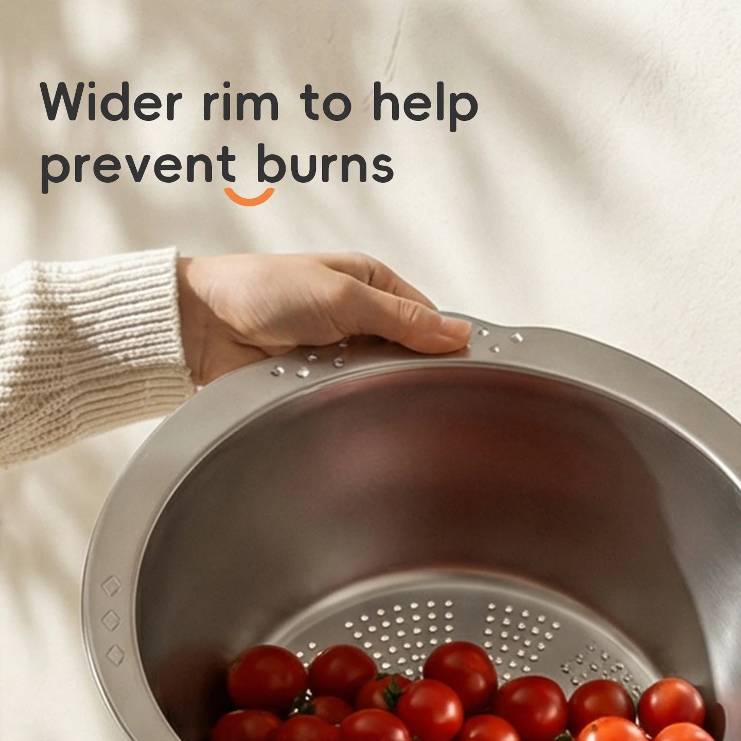 Inclined Bottom Drainage Basin - Multi-Functional Colander for Pasta, Rice & Produce, Time-Saving Kitchen Sink Helper
