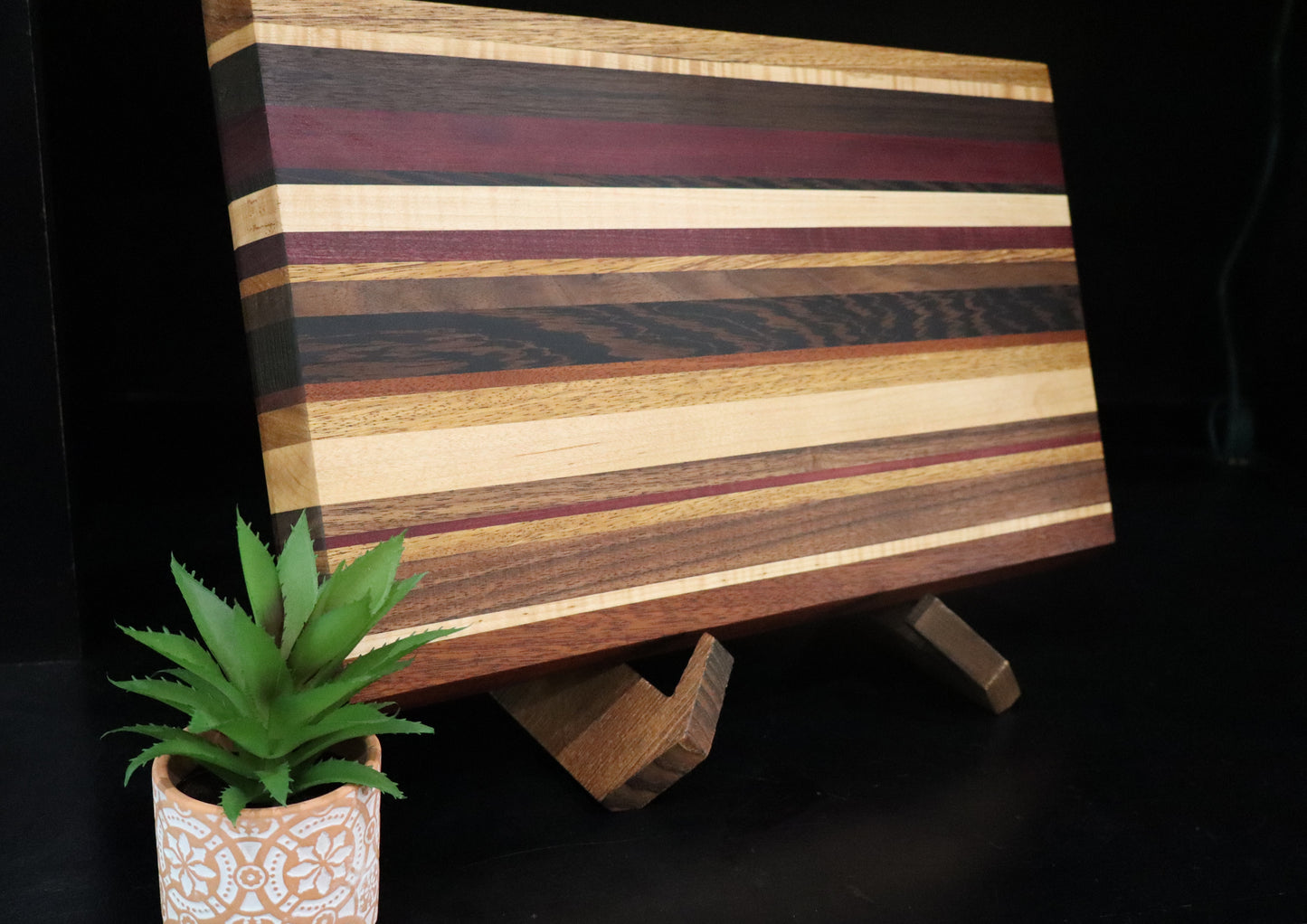 Multi-Hardwood Edge Grain Cutting Board with Juice Groove