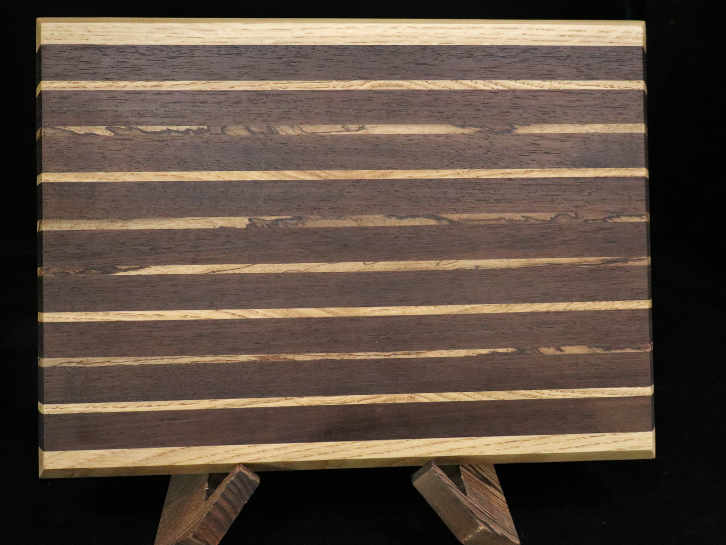 Walnut, Zebra Wood, and Oak Edge Grain Cutting Board