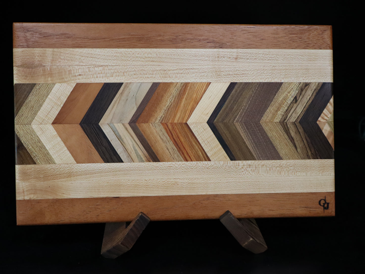 Multi Hardwood Chevron Edge Grain Cutting Board