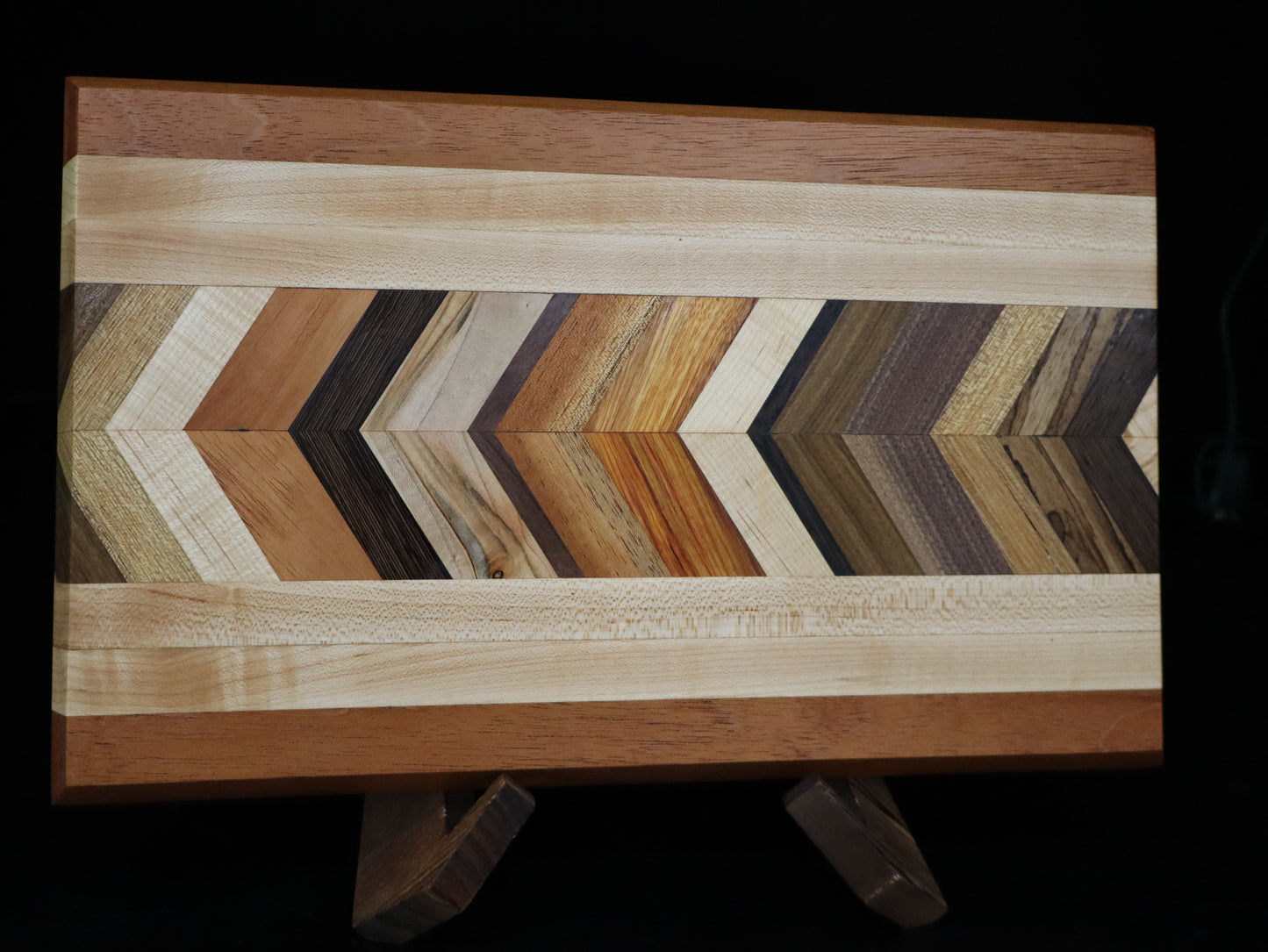 Multi Hardwood Chevron Edge Grain Cutting Board