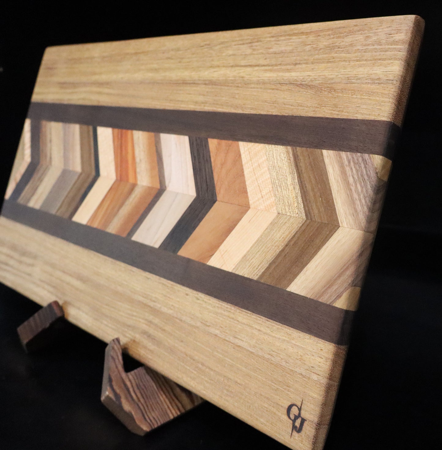 Multi Hardwood Chevron Cutting Board