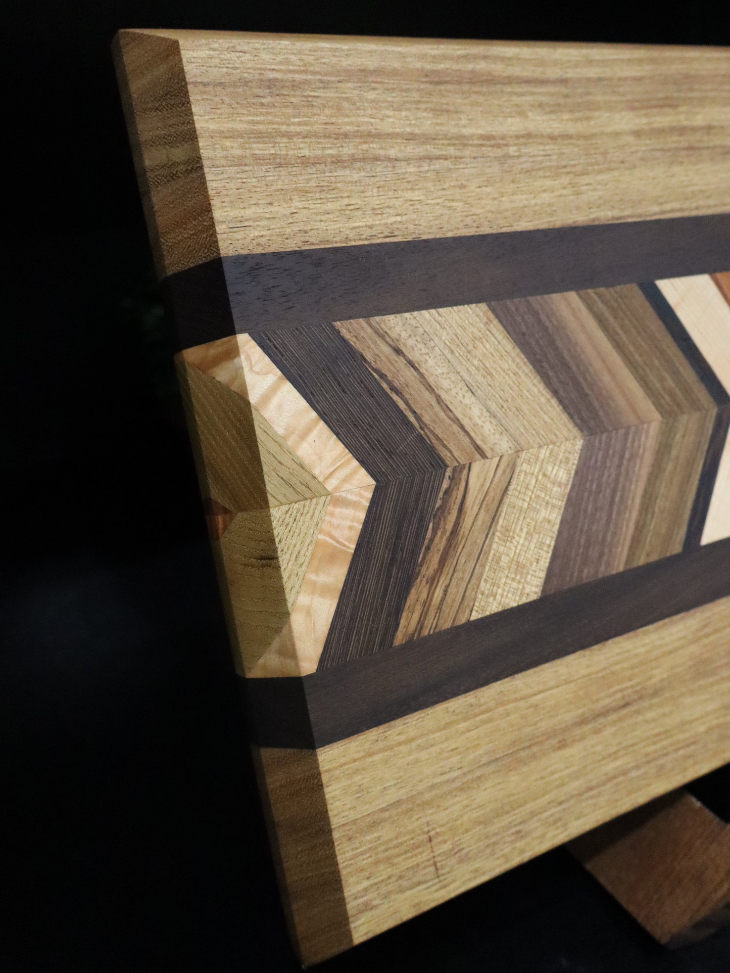 Multi Hardwood Chevron Cutting Board