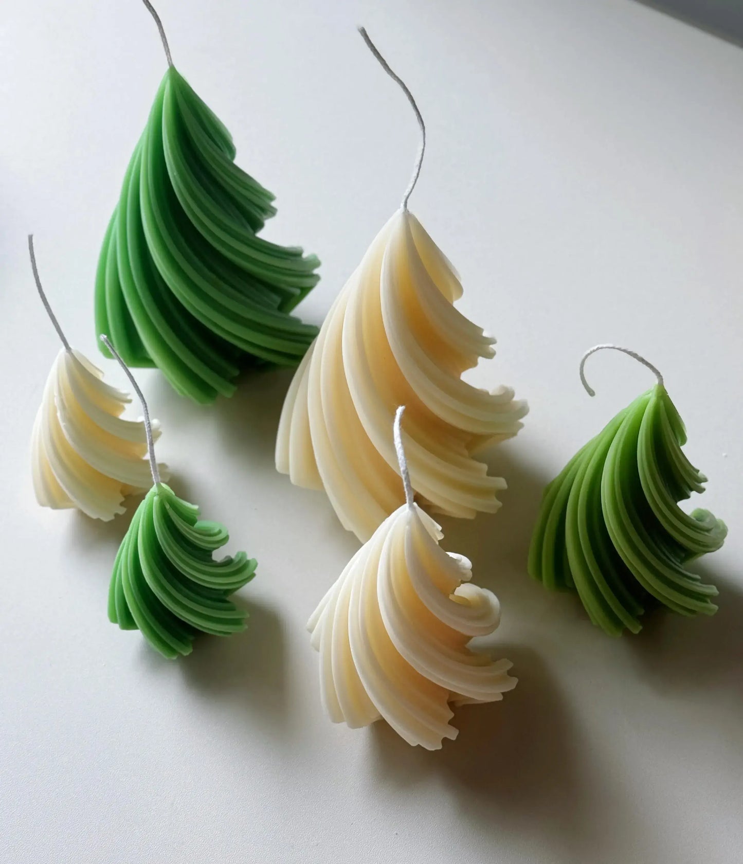 Modern Swirling Christmas Tree Candles for Elegant Holiday Decor