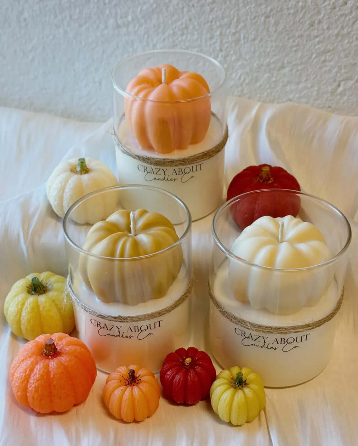 Handmade Pumpkin Candle in Glass Jar for Fall Decor and Seasonal Gifting