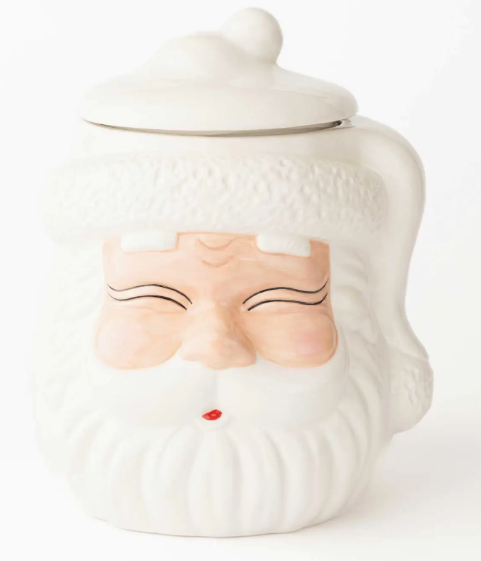 WHITE SANTA COOKIE JAR
