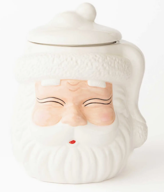 WHITE SANTA COOKIE JAR