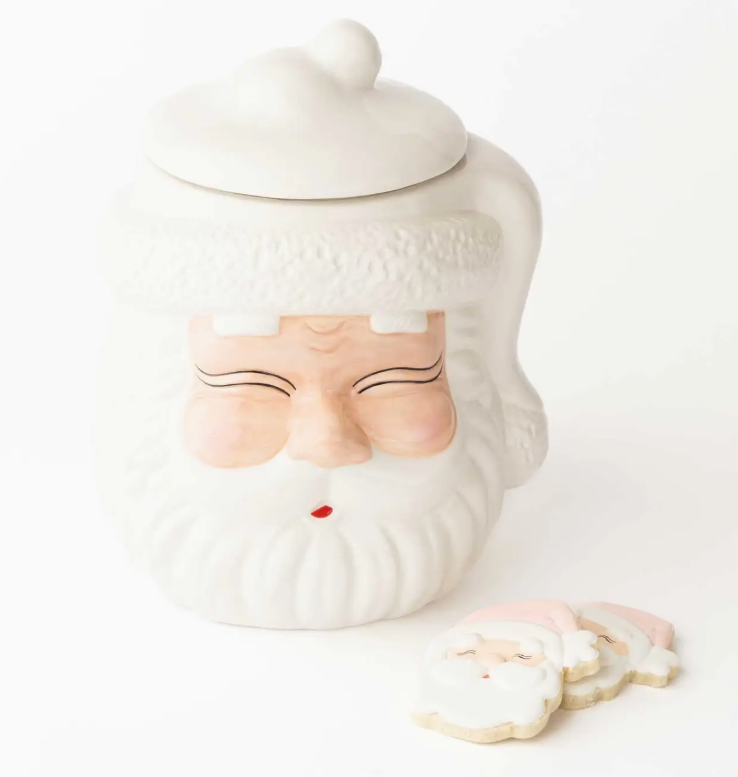 WHITE SANTA COOKIE JAR