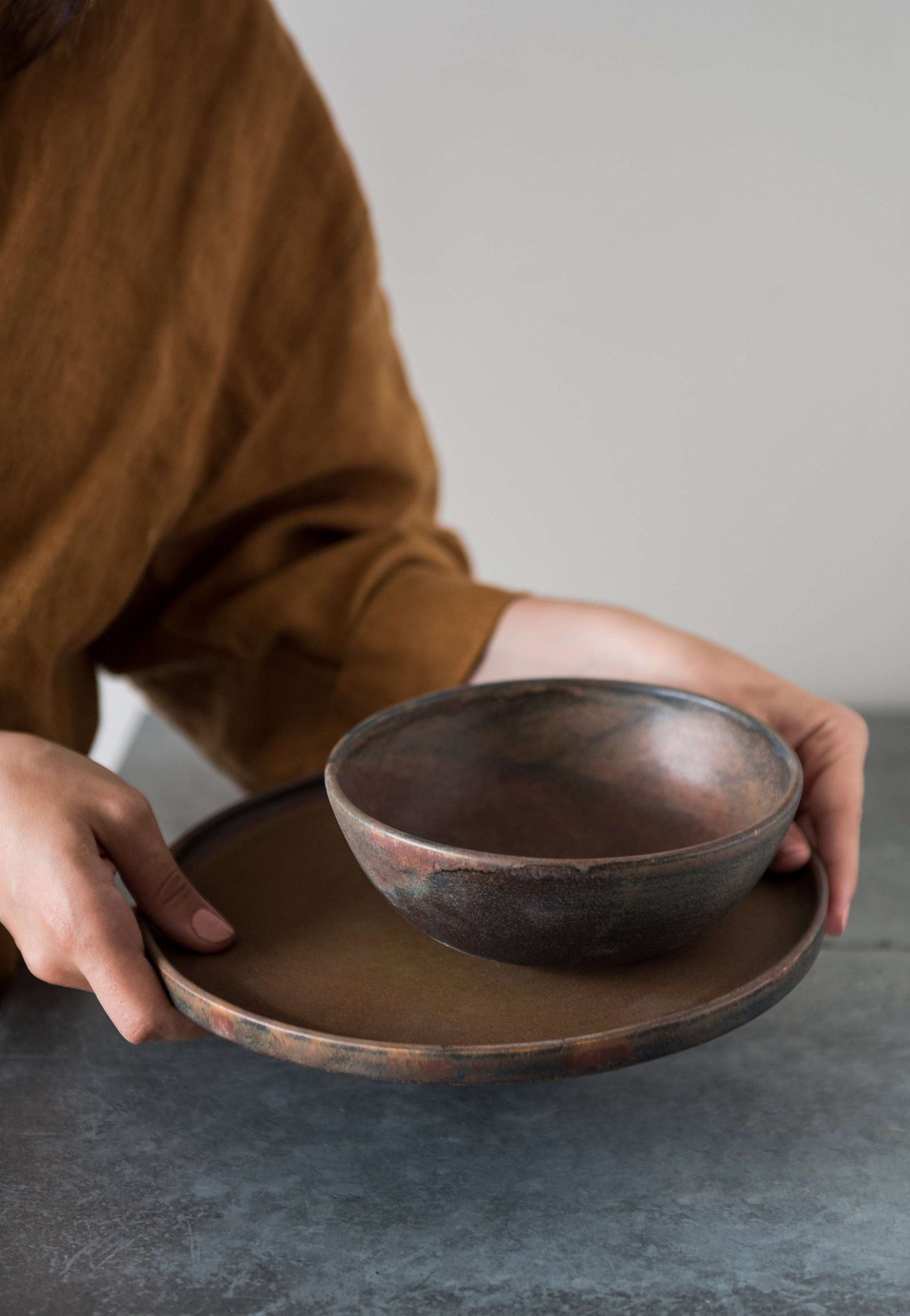 Rust Stoneware Soup Bowl