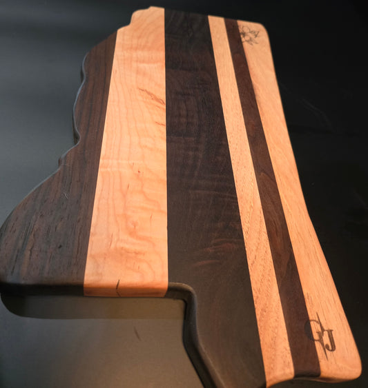 Mississippi Shaped Multi-Hardwood Cheese Board