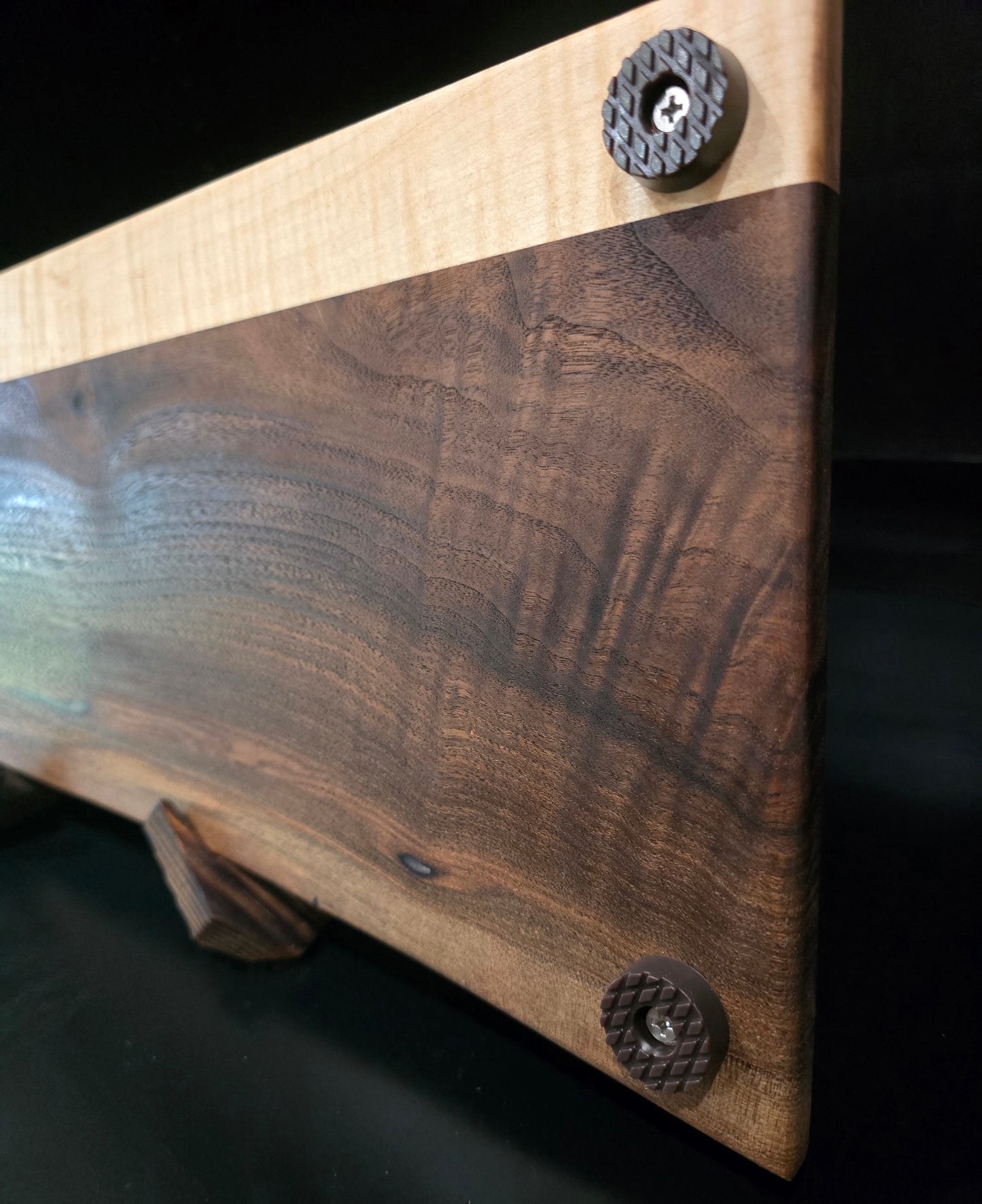 Claro Walnut with Curly Maple Serving Board