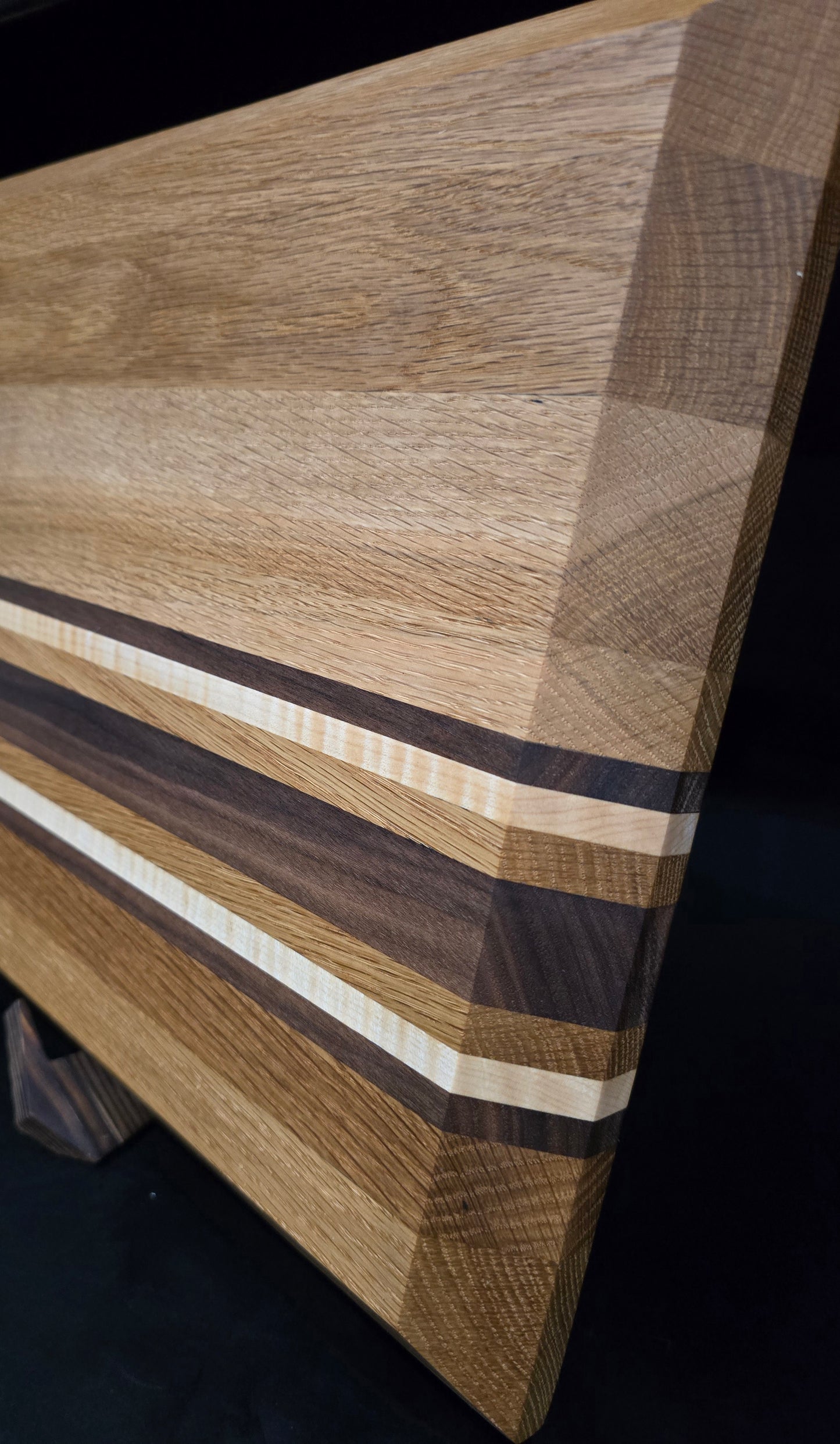 White Oak Hardwood with Walnut and Maple Cutting Board