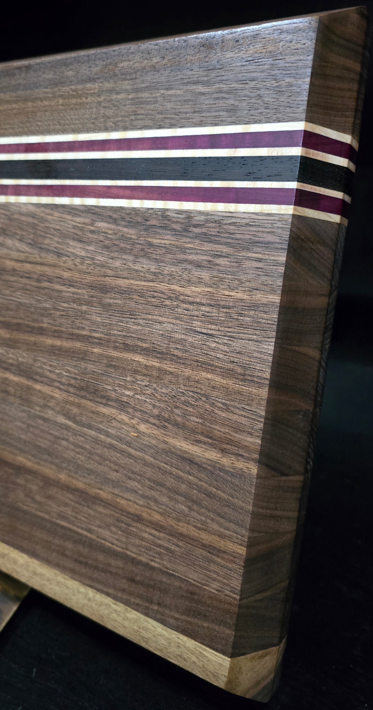 Walnut, Maple, Purple Heart, Wenge Edge Grain Cutting Board