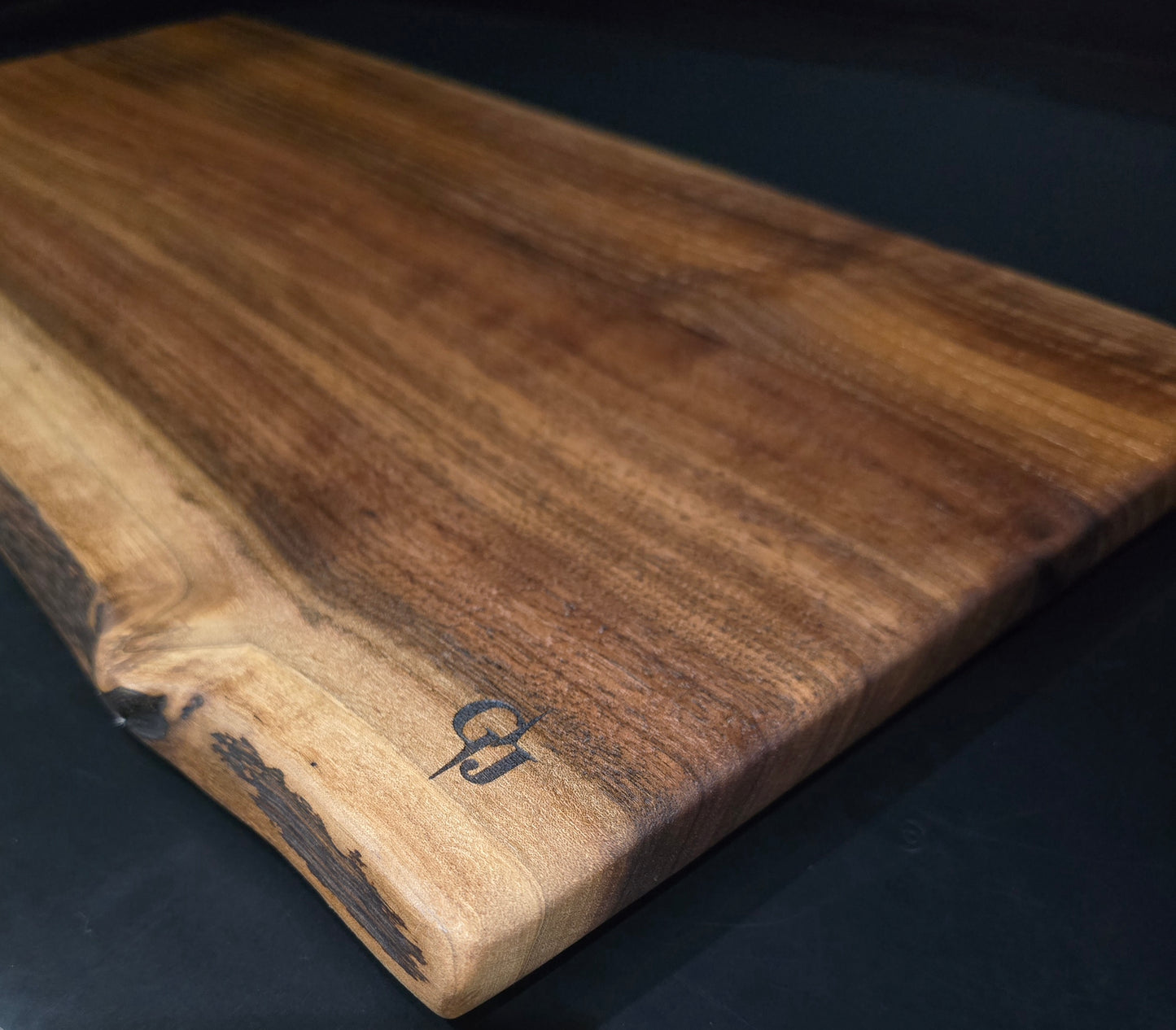 Claro walnut live edge Face Grain Serving Board