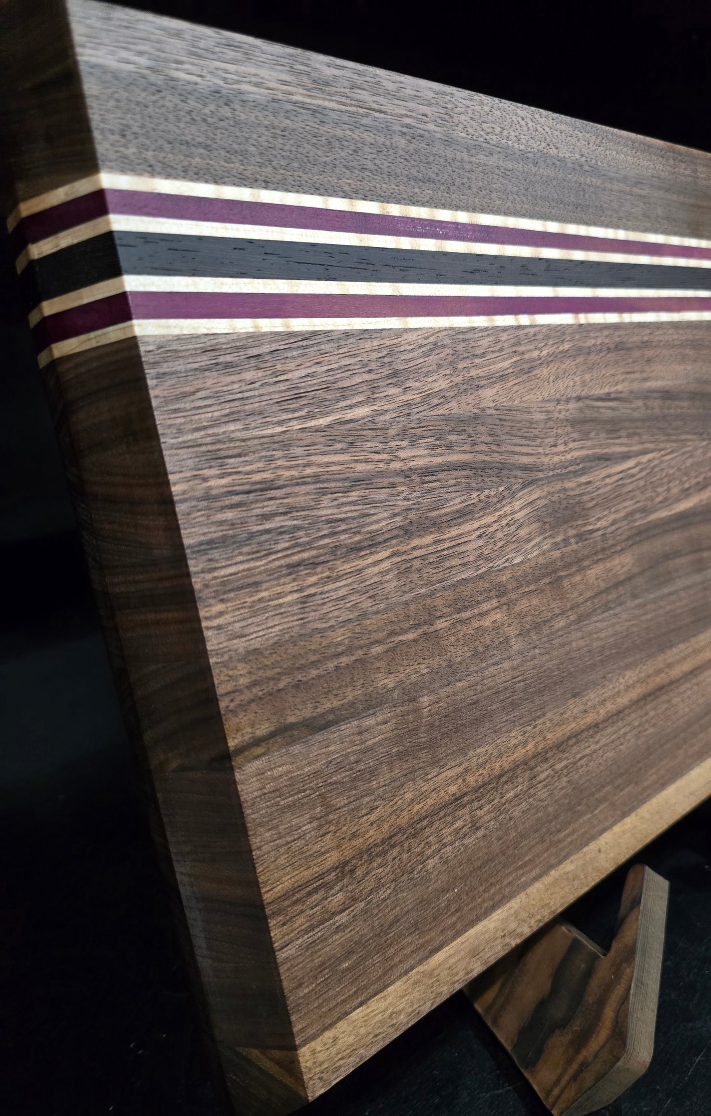 Walnut, Maple, Purple Heart, Wenge Edge Grain Cutting Board