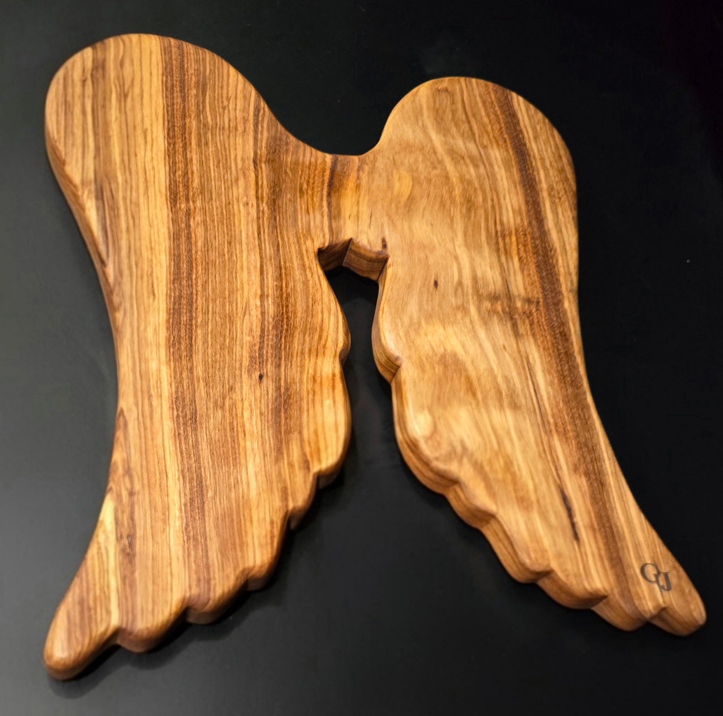 Angel Wing Beli Wood Charcuterie Board 15x12 | Unique Shaped Wooden Cheese Board, Exotic Wood Appetizer Platter with Non-Slip Rubber Feet