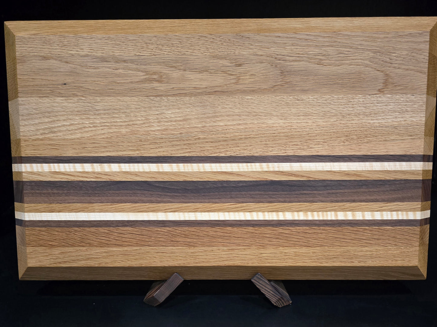 White Oak Hardwood with Walnut and Maple Cutting Board